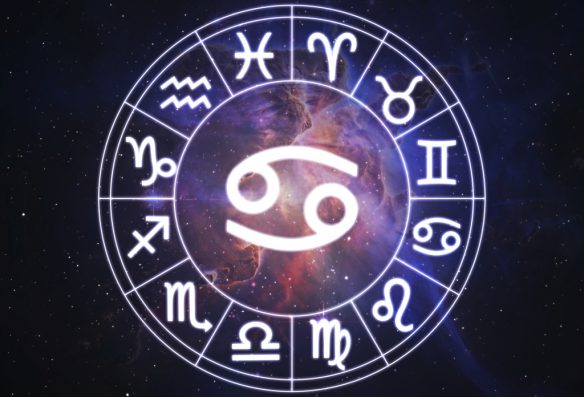 Cancer - horoscope circle on beautiful space background